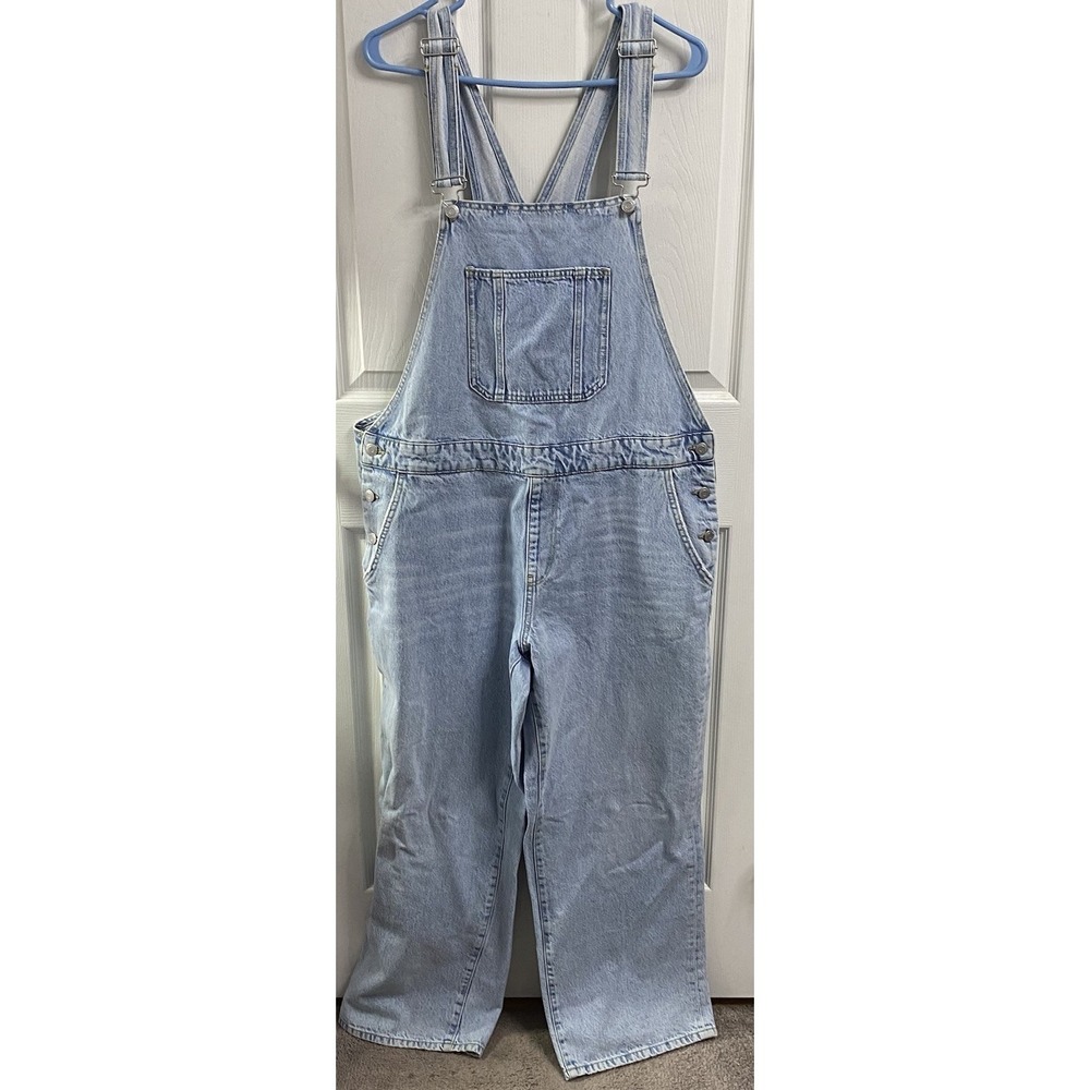Clockhouse Unisex Dungarees Light Blue Denim Bib Overalls Sz.44 See Msrmnts EUC